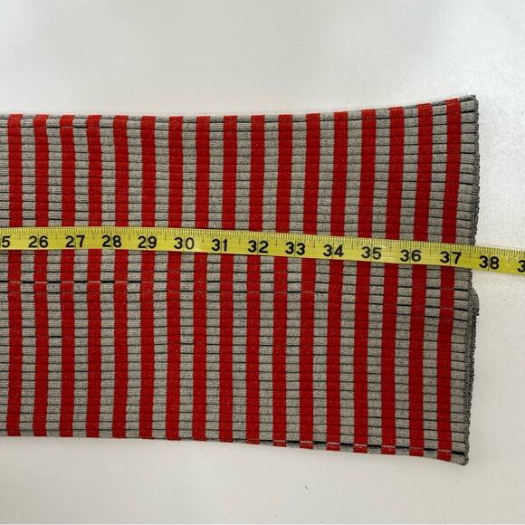 Paco Rabanne Strapless Stripe Knit Bodycon Dress Back Buttons Cotton Jacquard XS - Picture 6 of 10